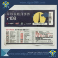 UV-Dull Paper Security Discount Ticket for Promotion